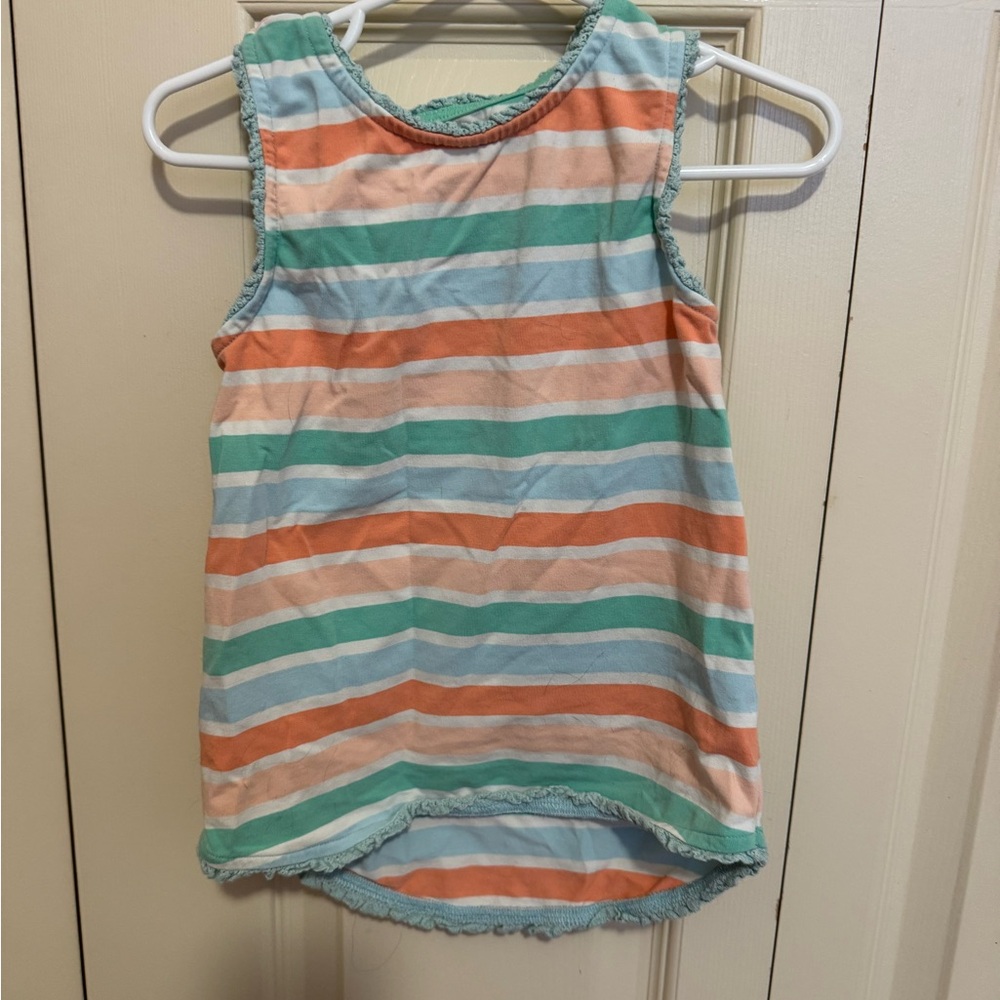 Matilda Jane Blue and Orange Striped Tank Top